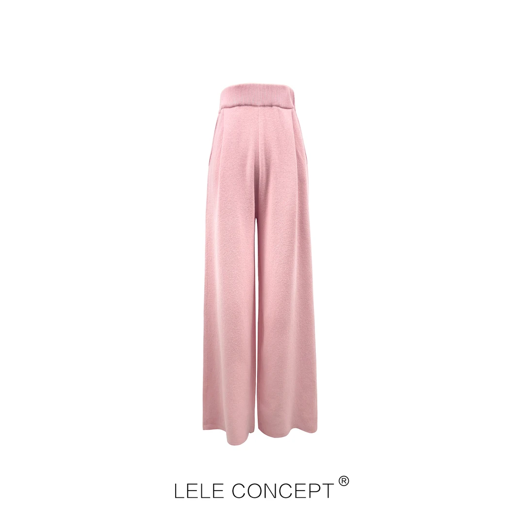 LELE CONCEPT｜「如一」秋冬简约气质款弹力腰针织阔腿裤宽松K0086