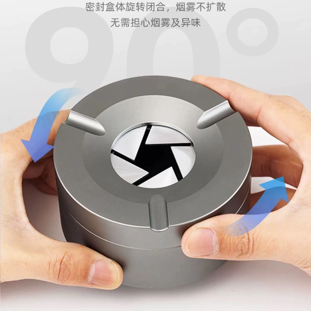 2025布拉德烟灰缸旋转烟灰缸带盖子家用客厅创意高级防飞灰办公室