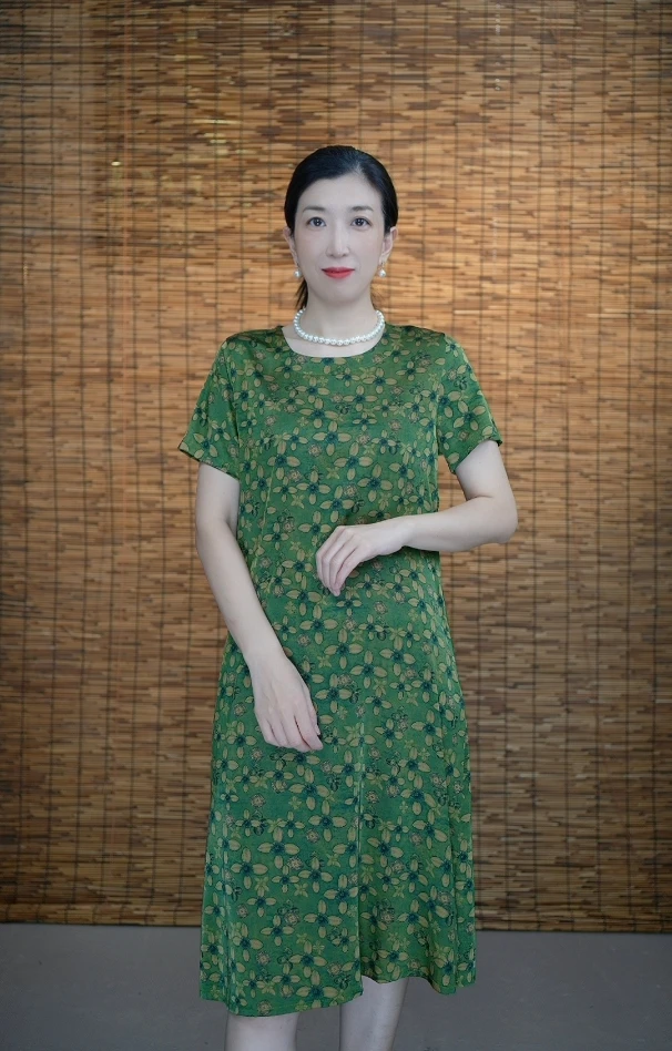 3081号时尚气质显瘦夏季宽松百搭中老年妈妈装休闲大码女装连衣裙