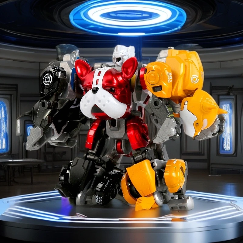 新品机械狗变形益智玩具机器人合金版三合一金刚男孩子模型狗手办