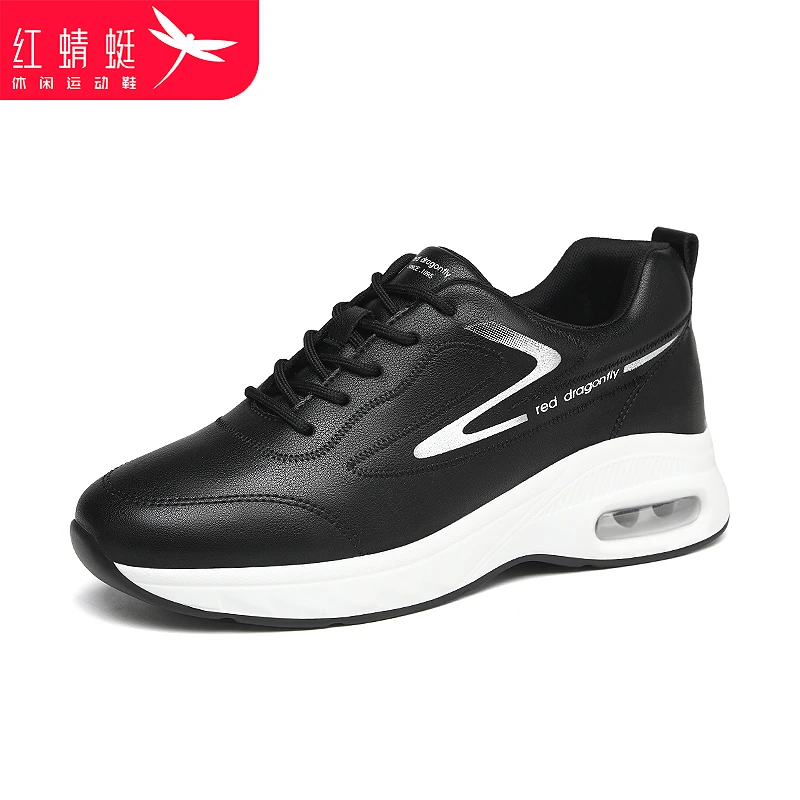 红蜻蜓2025秋季新款软皮软底妈妈运动鞋气垫小白鞋女鞋休闲单鞋潮