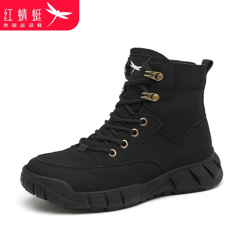 红蜻蜓女工装靴厚底舒适短靴秋季新款百搭低帮运动休闲鞋