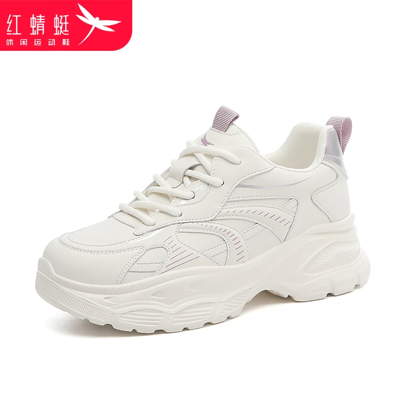 红蜻蜓女鞋新款运动鞋厚底显高百搭休闲老爹鞋WXB343492