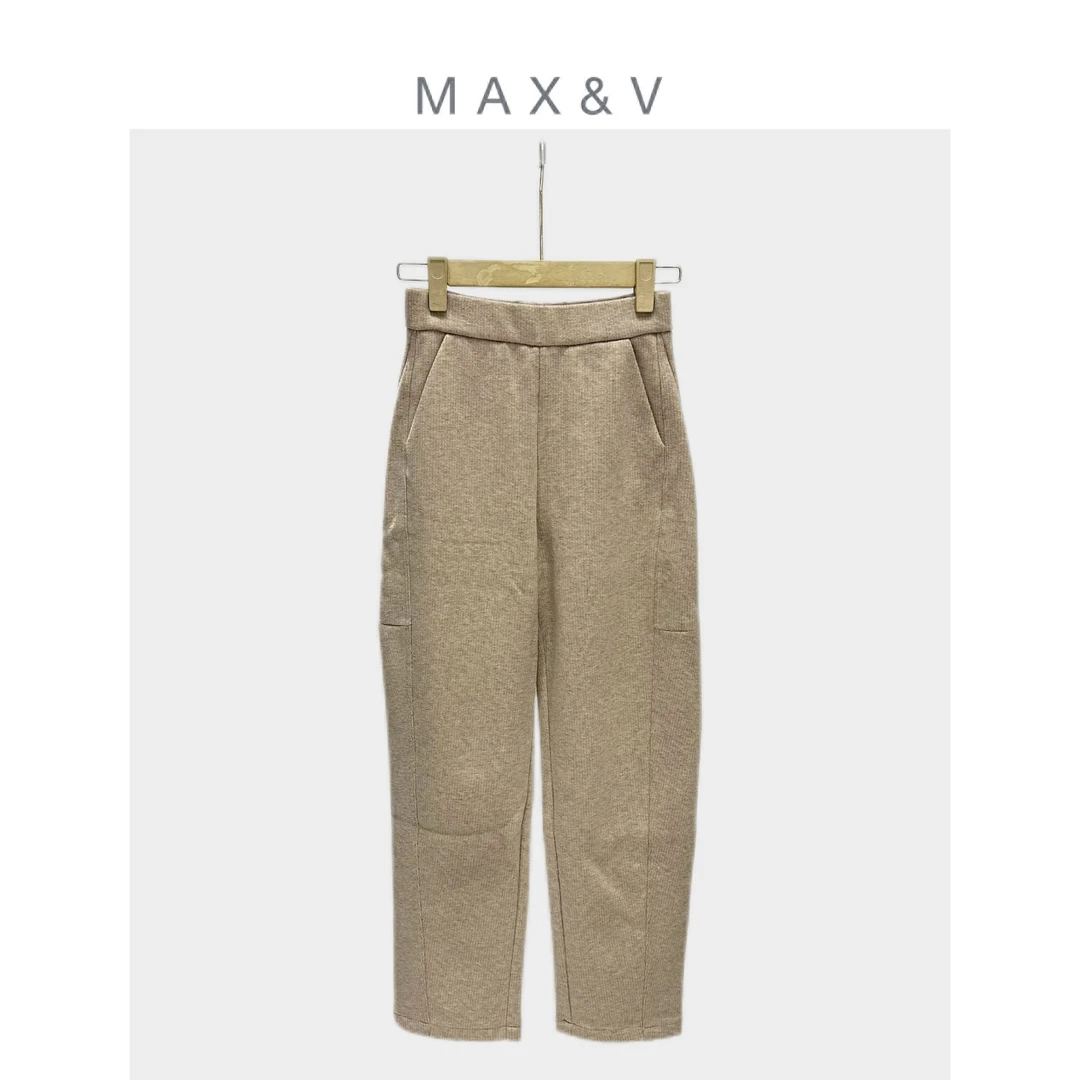 秋冬新款休闲百搭直筒宽松显瘦加绒松紧腰休闲长裤  MZ-83077