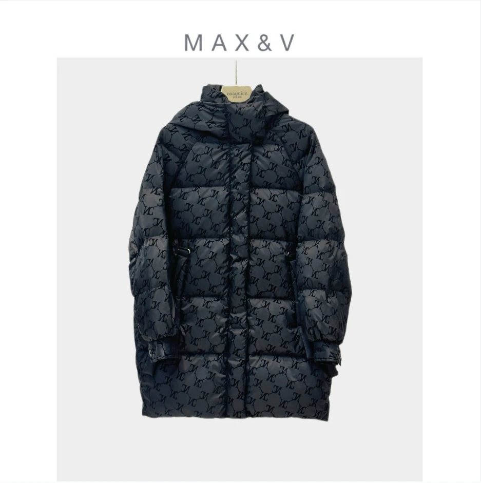 【老花系列】中长款羽绒服连帽休闲百搭宽松加厚保暖外套 SY-672