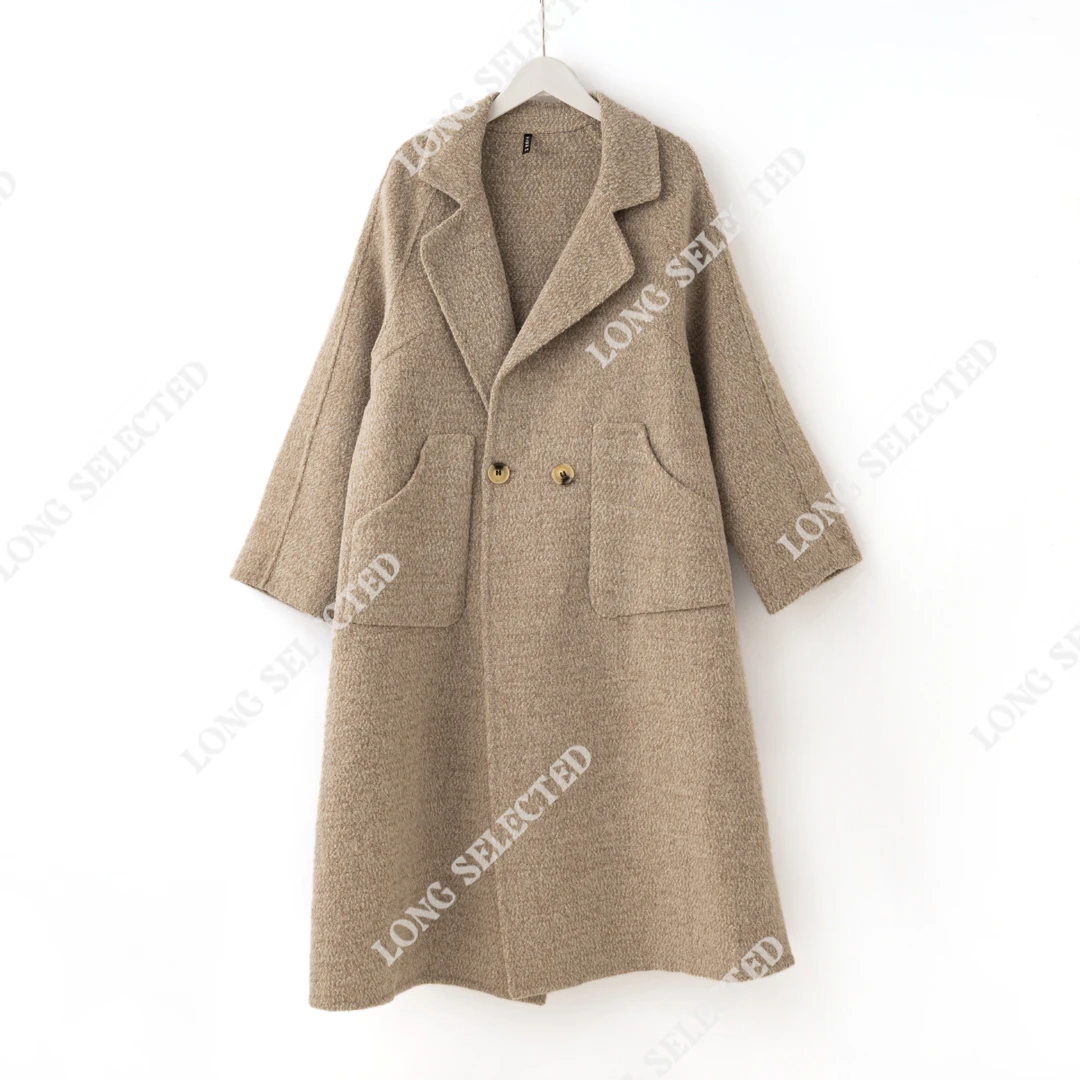 【特价-占单者限购】Q1482高端质感赫本风大贴口袋休闲气质呢大衣