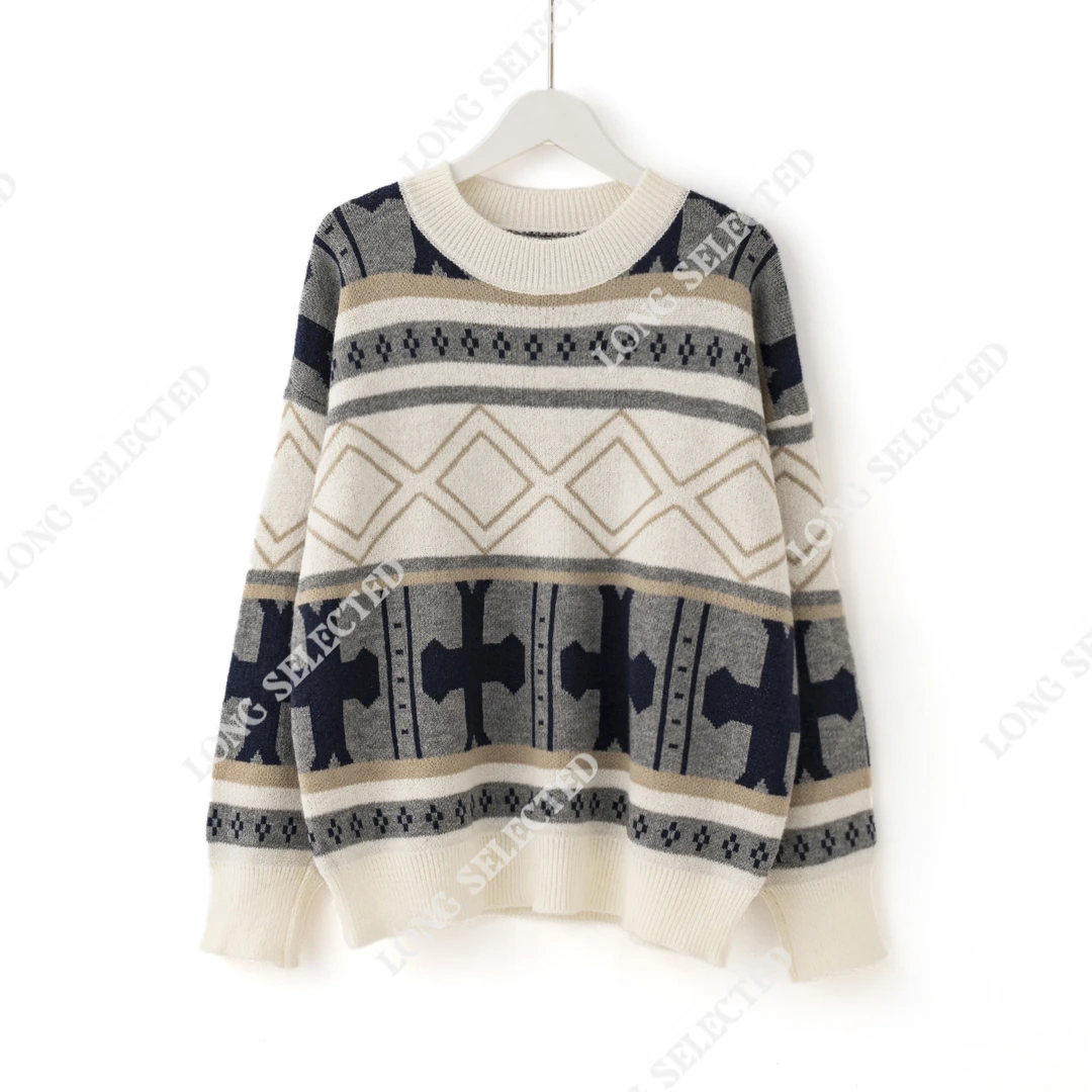 【特价-占单者限购】Q1479精致复古港风秋冬慵懒时髦圆领针织上衣