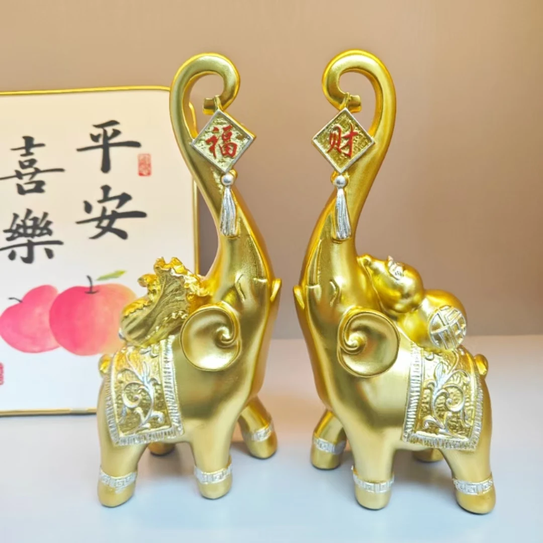 财富大象摆件客厅酒柜桌面象摆件高档玄关酒柜财富对象