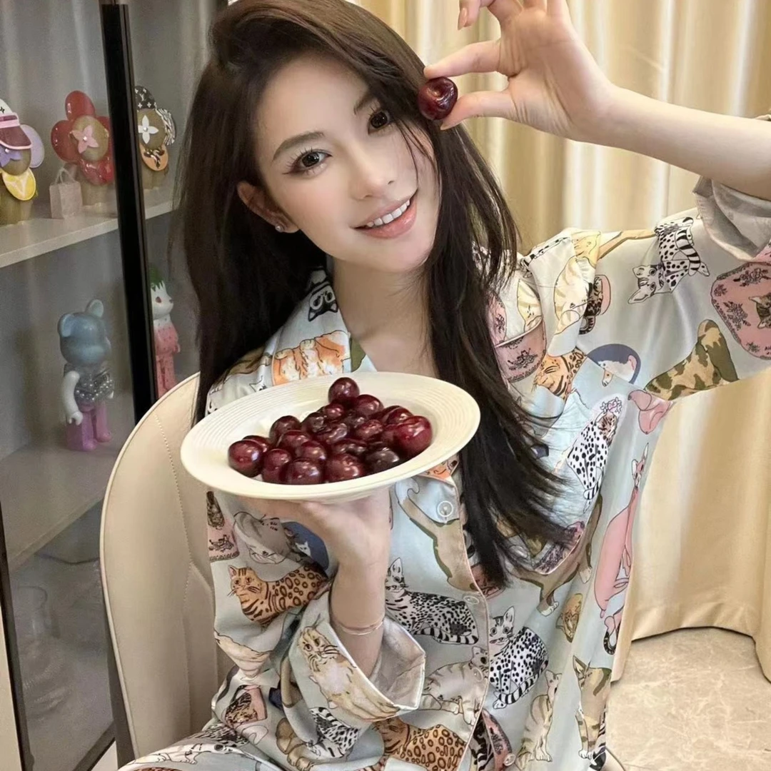 SIEOYJIEA/私迹大榕家《露丝同款》长袖时尚女款睡衣家居服套装
