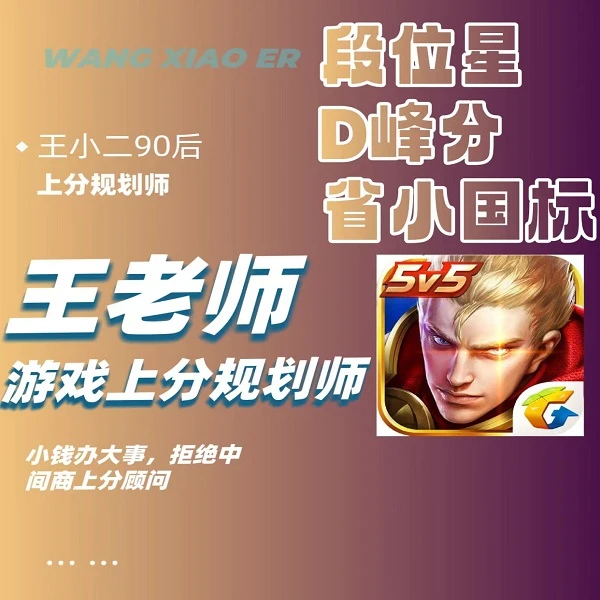 王者D峰分省市小国，让您拒绝天价代练