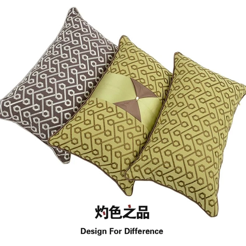 沙发丝绣靠背样板房客厅卧室靠枕靠垫腰枕抱枕套不含芯长方形长条