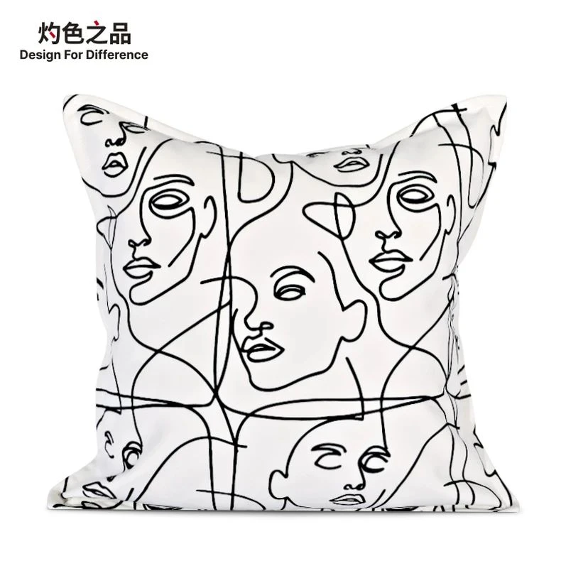 现代简约创意抱枕睡觉车用毛绒ins风轻奢时尚沙发靠垫靠枕不含芯