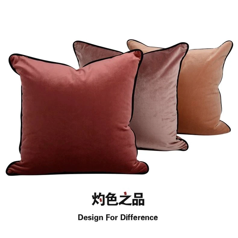 新古典多色双面简约现代居家靠包酒店样板房软装天鹅绒靠枕抱枕套
