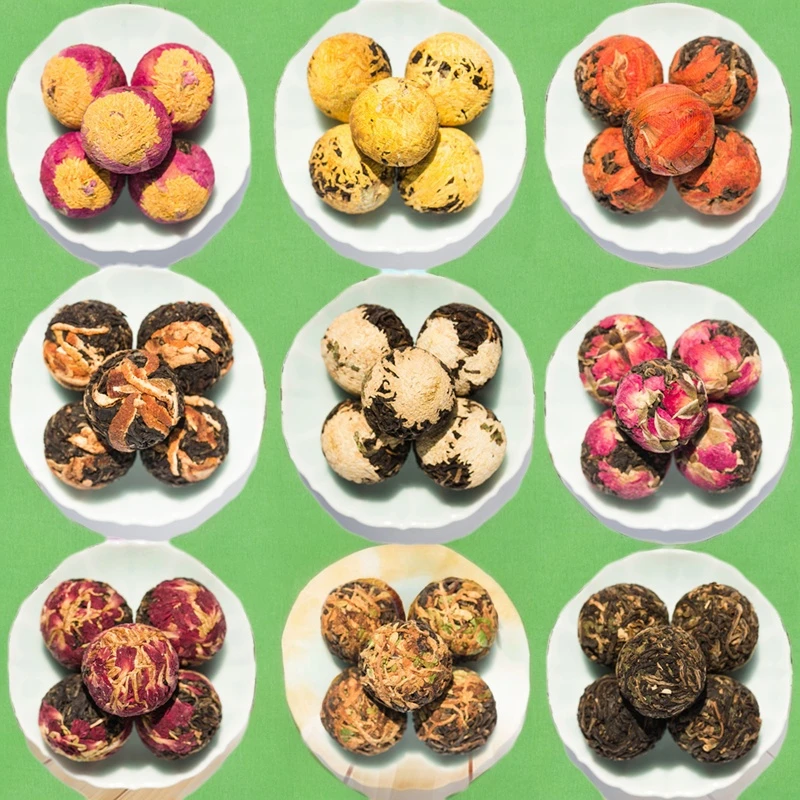 云南凤庆滇红茶龙珠花茶球桂花茉莉玫瑰蜜香菊花绣球11种口味混装