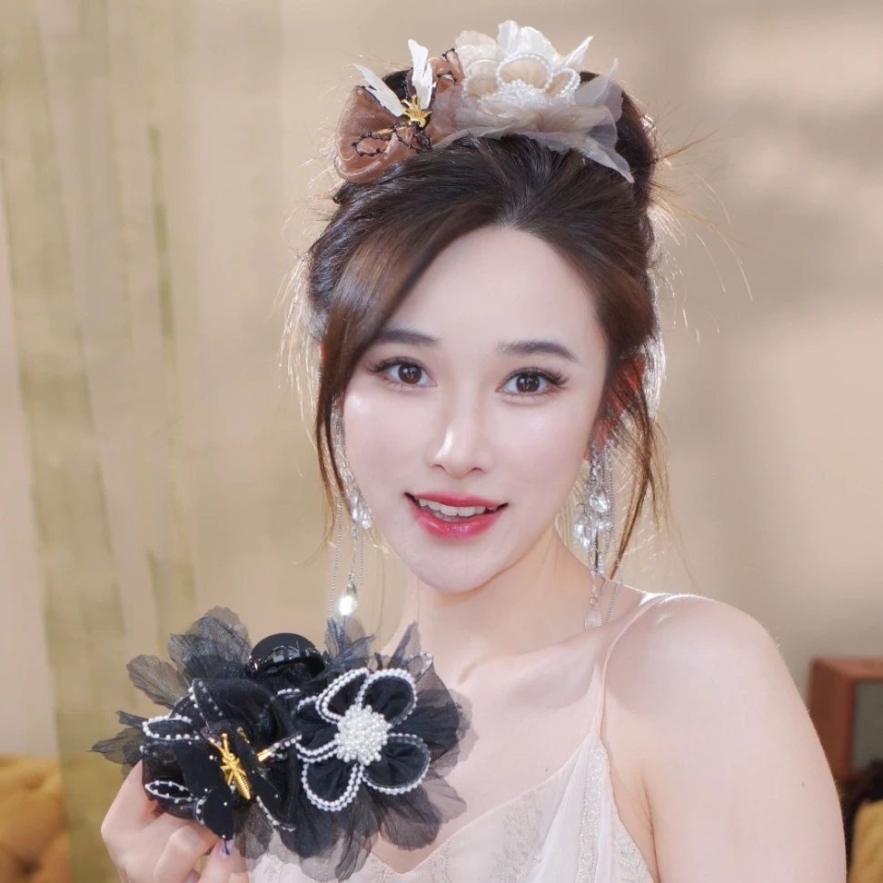 [蝴蝶花语]原创设计风显气质时尚百搭显发量蝴蝶花花抓夹1861