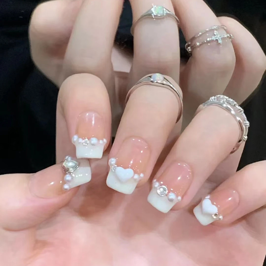 H43【短方】吹梦回西洲纯欲天花板显白新款穿戴美甲20片组合装