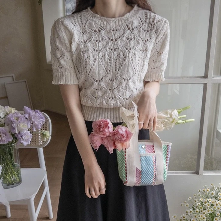 【佩佩推荐】K001-K100孤品上衣薄款外搭女士潮圆领针织气质