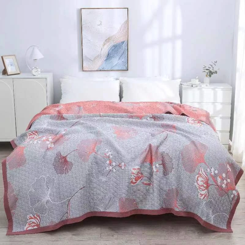 【银杏叶语】【天丝亚麻毯】素色简约230*250舒适透气多功能毯双面