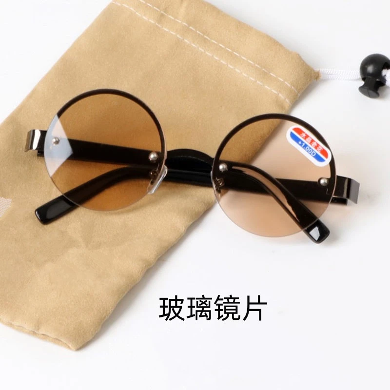 清凉玻璃老花镜男老人高清超轻玻璃老光眼镜女便携中老年老光镜