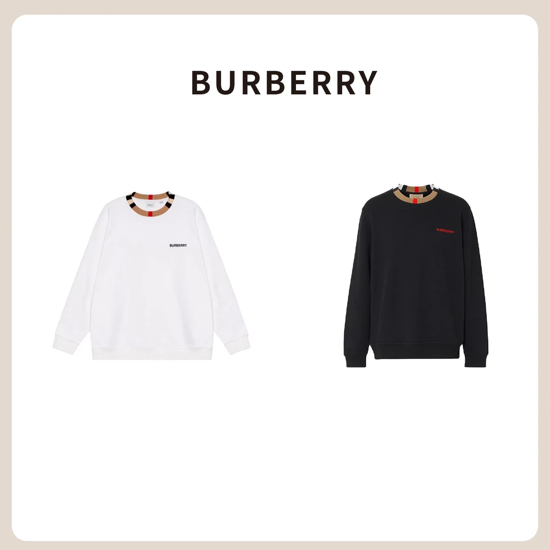 BURBERRY领口格纹长袖卫衣80695291