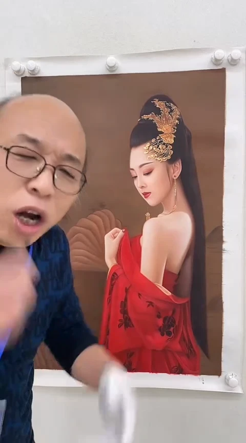 【闪购商品】书法江山美人 竖版麻布 约60*90