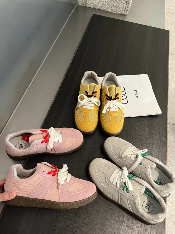 复古平底德训鞋2024新款休闲阿甘女鞋百搭板鞋透气网面低帮女鞋