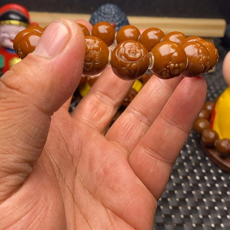 【闪购商品】橄榄核手串光珠弥勒
