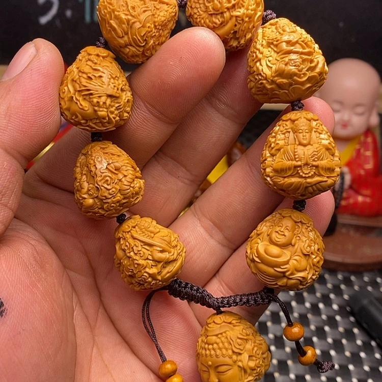 【闪购商品】橄榄核手串九龙万佛49.8