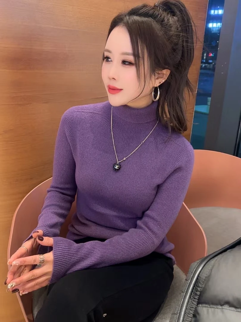 恰逢景主播同款加厚毛衣冬款女软糯舒适重工亮丝高领打底绵羊毛衣