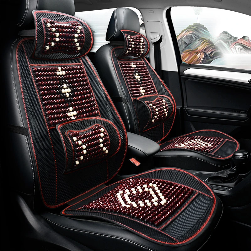 HD 5色中国结 透气优质 经典耐磨 木质美观 夏季木珠单座汽车坐垫