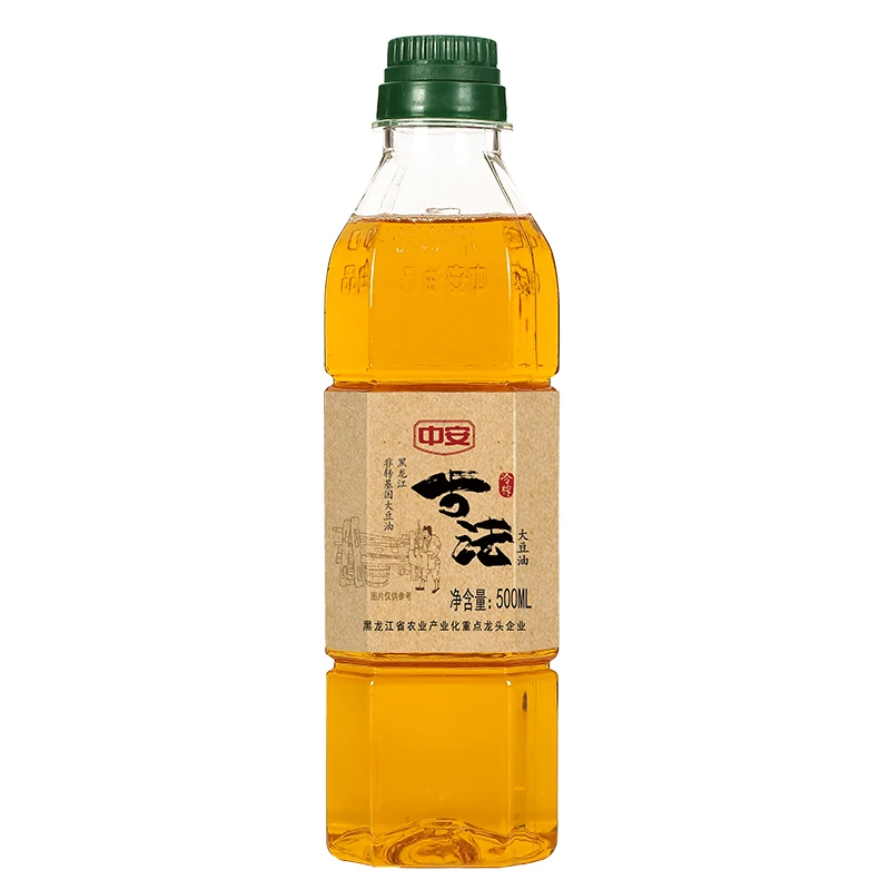 中安笨榨大豆油500ml 古法冷榨大豆油 东北味食用油浓郁纯正压榨