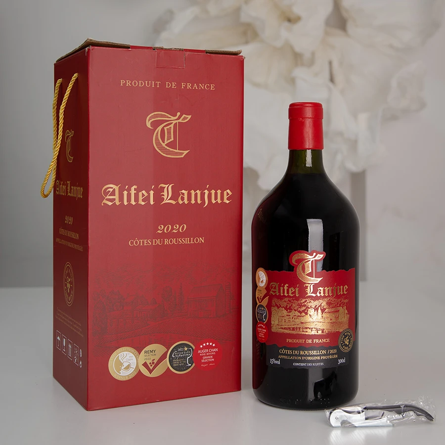 爱菲蓝爵干红葡萄酒15度3L*1瓶单支果香浓郁红酒礼盒装