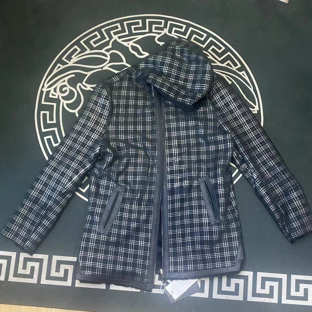 黑格红格新款原生态皮毛一体男装时尚百搭气质休闲秋冬潮流