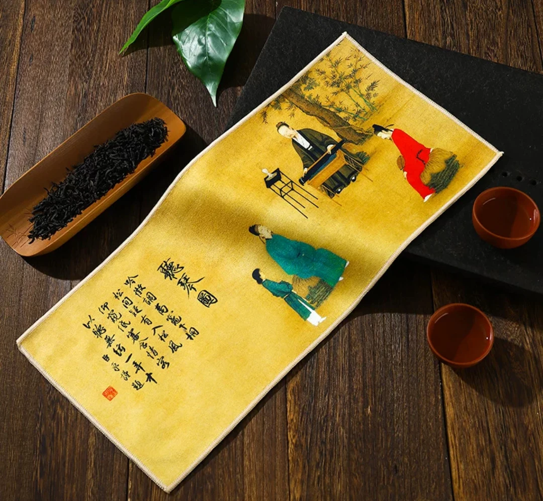 高品质国潮禅意茶巾