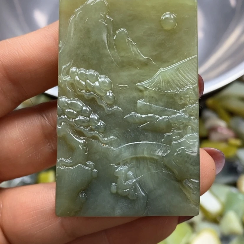 【闪购商品】蛇纹石玉鱼缸石未镶嵌