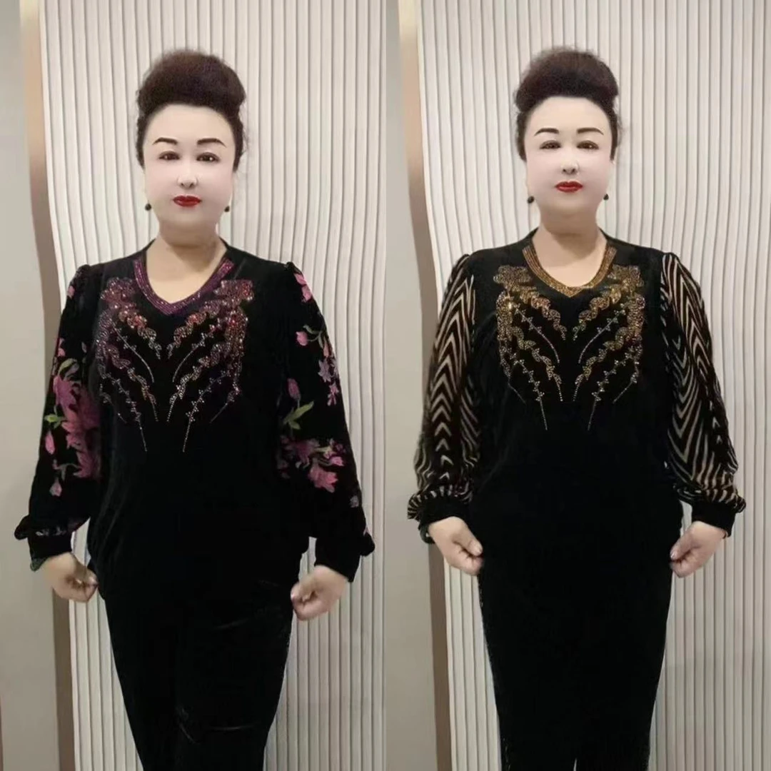 744款时尚百搭镶钻小衫