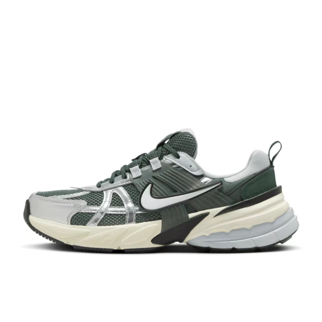 Nike耐克男V2KRUN绿色复古轻便运动休闲网面透气老爹鞋HJ4497300