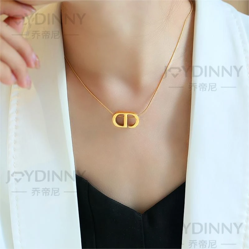 钛钢项链 JOYDINNY不掉色冷淡风金色ins字母项链D055J