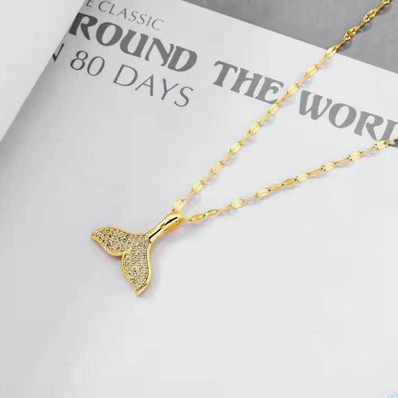 JOYDINNY/乔帝尼 铜合金项链 设计师款经典鱼尾项链D006J