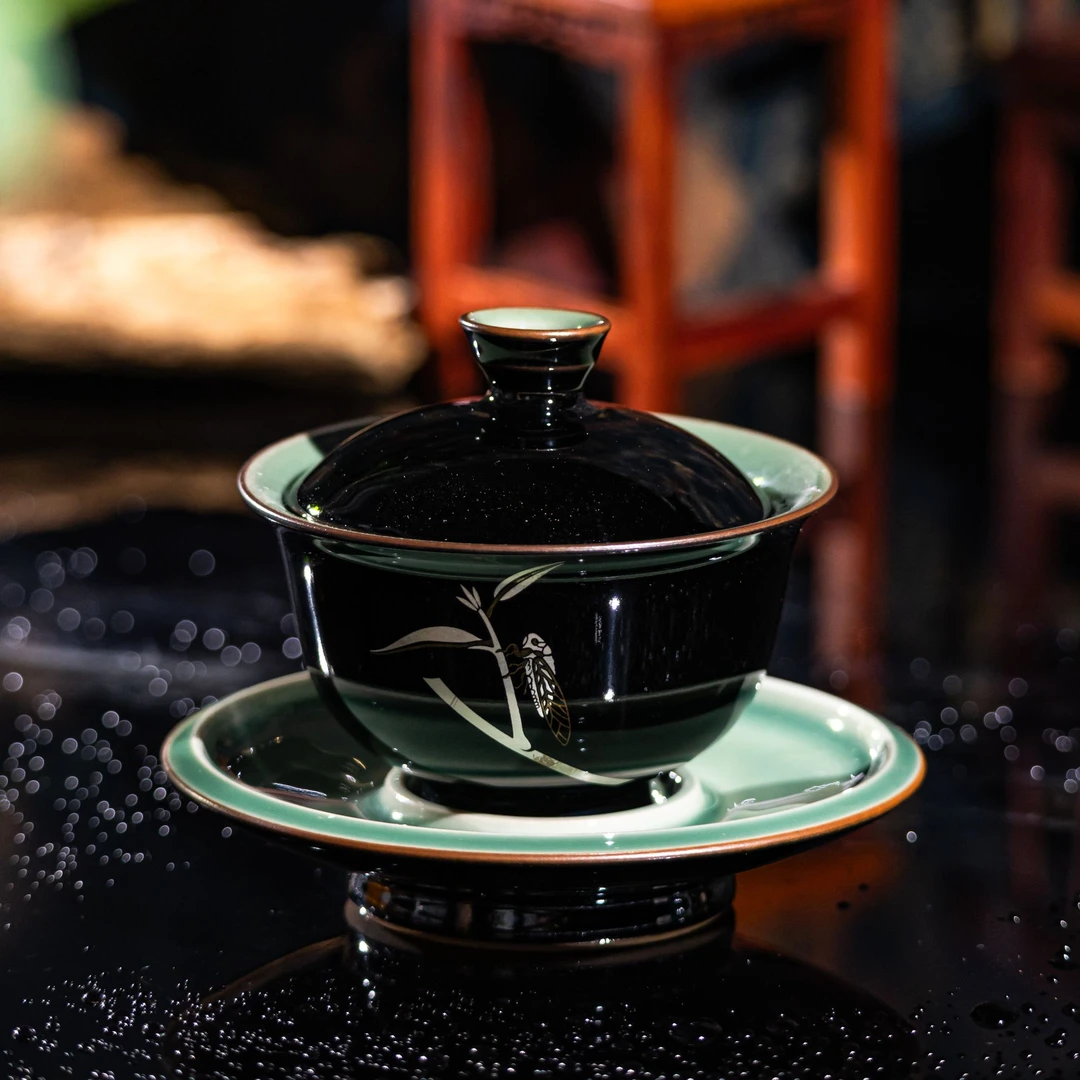 【西泠墨香上新】茶禅一味清茗蝉韵盖碗HX0514a