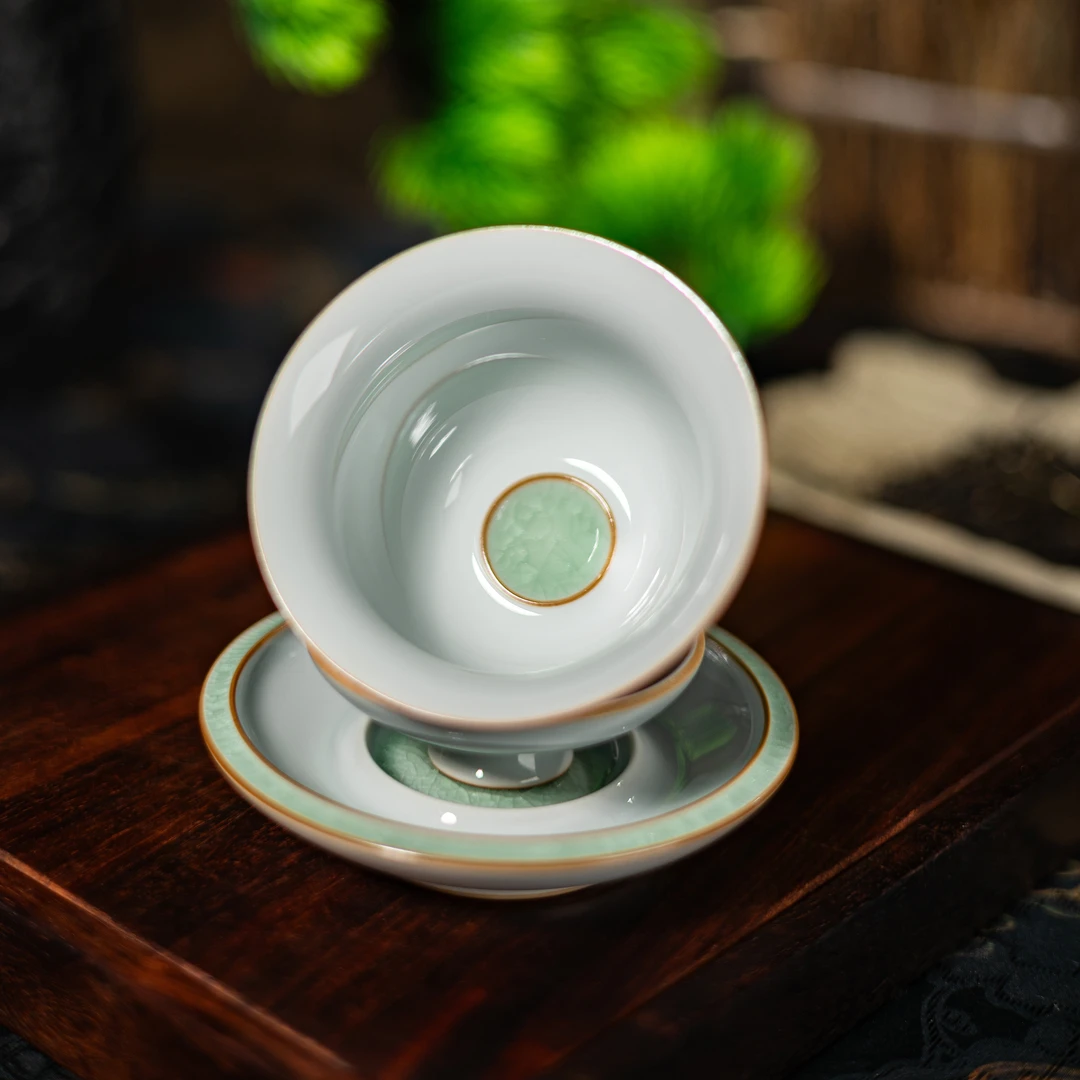 【西泠上新】官窑“一片冰心”礼贤盖碗HX0096