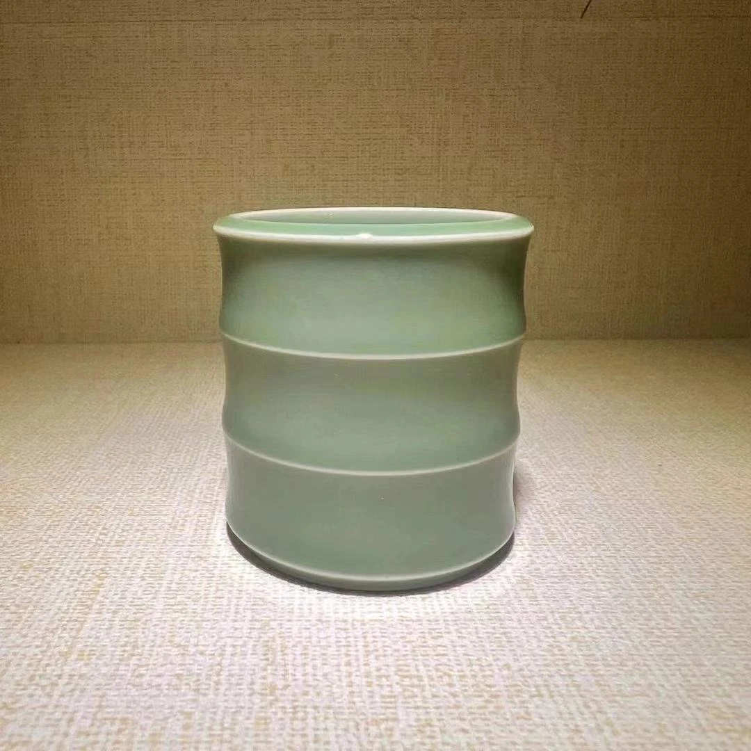 【西泠上新】龙泉青瓷 梅子青翠竹杯HX0371