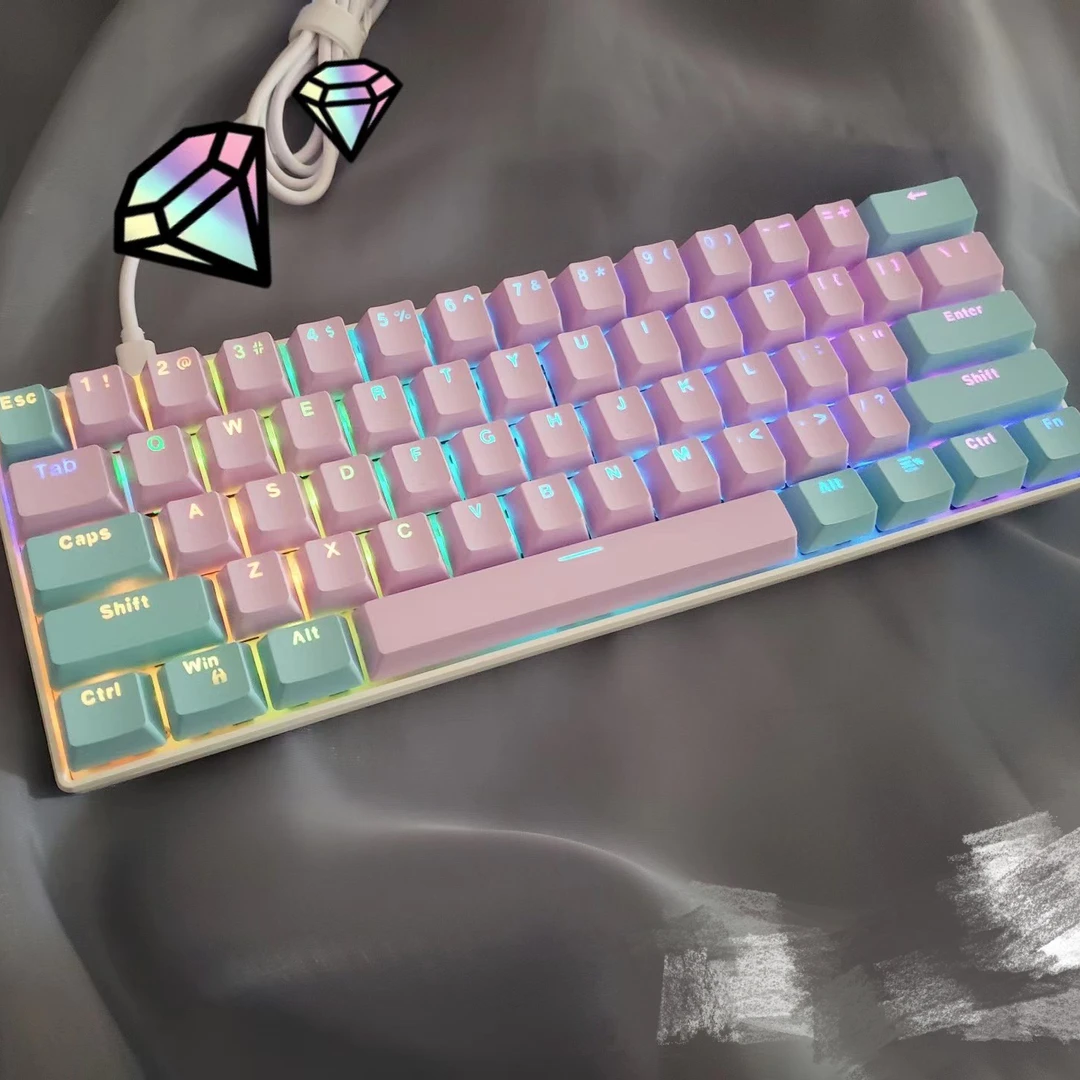 95新  创祥c61双模机械键盘背光游戏键盘61键