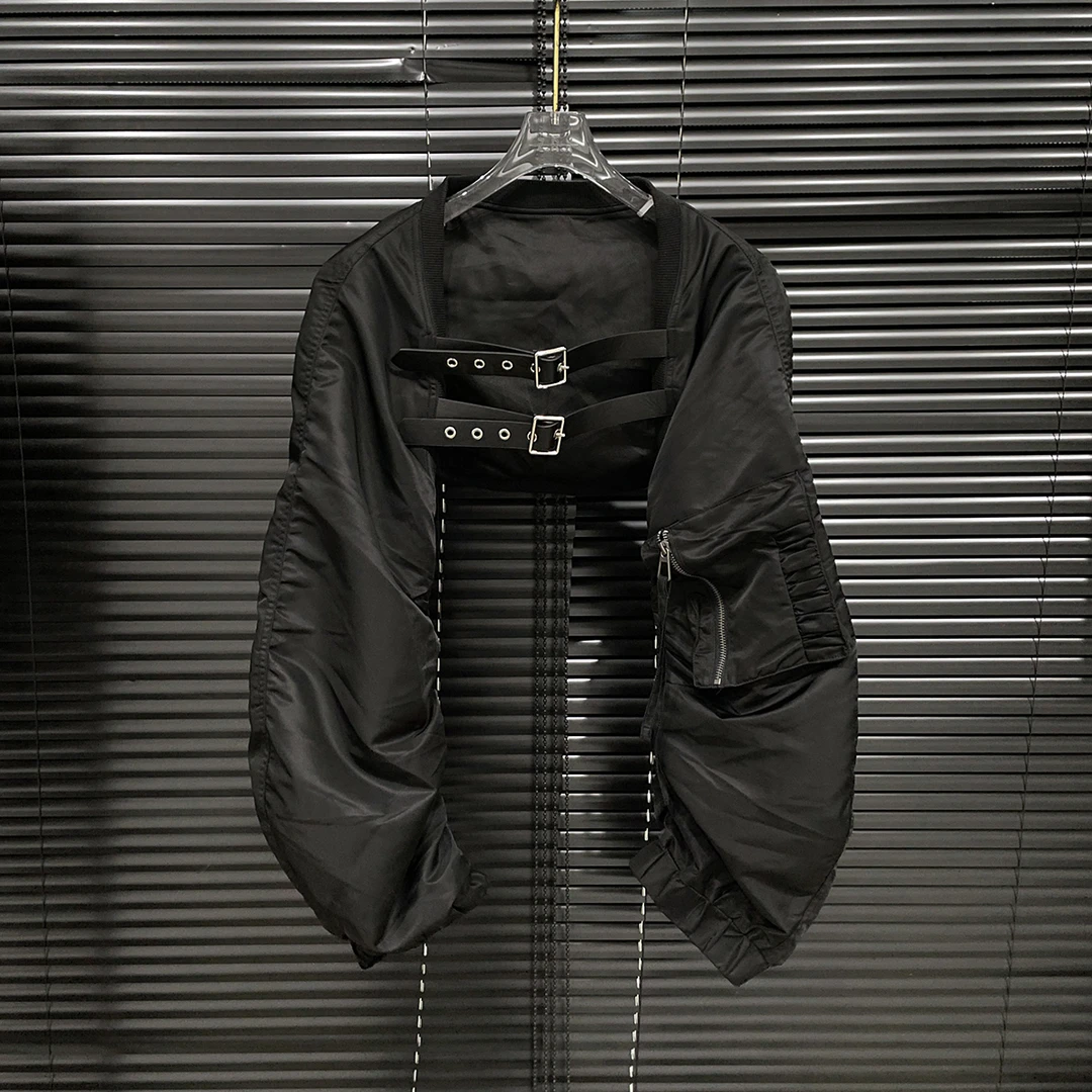 付新博女装正洳西坎肩短外套女美式小众皮带机车风短款上衣13329