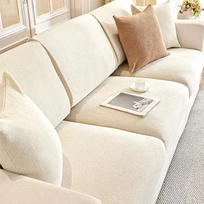 防水泰迪绒沙发套罩全包万能套2024新款四季通用防猫抓沙发笠盖布