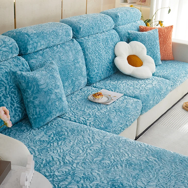 玫瑰绒弹力沙发套罩全包2022新款加厚防滑沙发垫冬季冬款盖布全盖