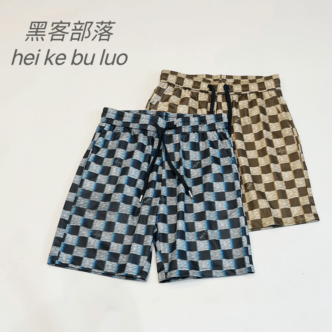 24男士夏季五分短裤潮流时尚数码印花休闲百搭冰感沙滩速干裤子