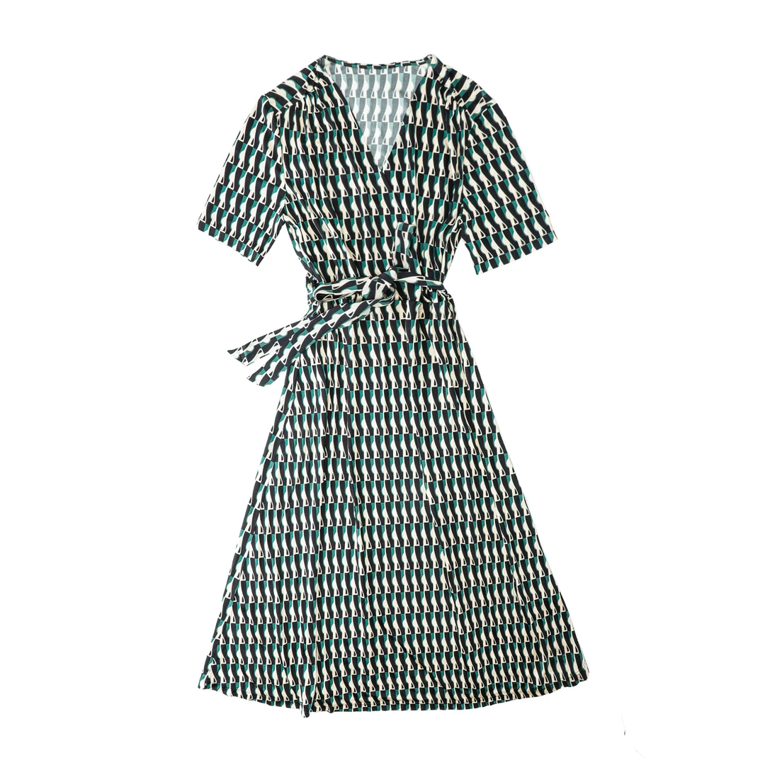 品牌新款桑蚕丝肩部抽皱连衣桾42274