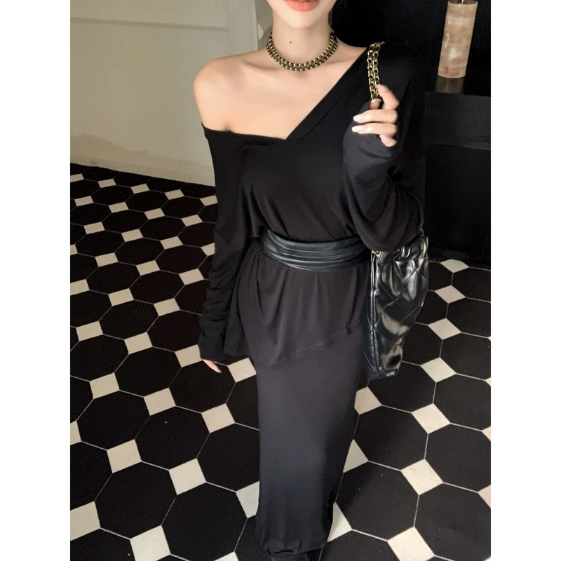 韩版别致绝美设计感松弛老钱随意设计感复古雅典小众秋季套装女秋