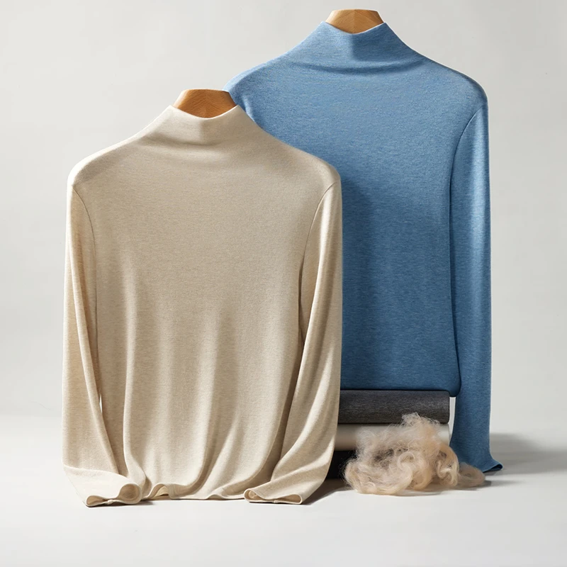 恒源祥保暖内衣女士秋衣中领防风打底衫紧身无痕发热上衣冬季